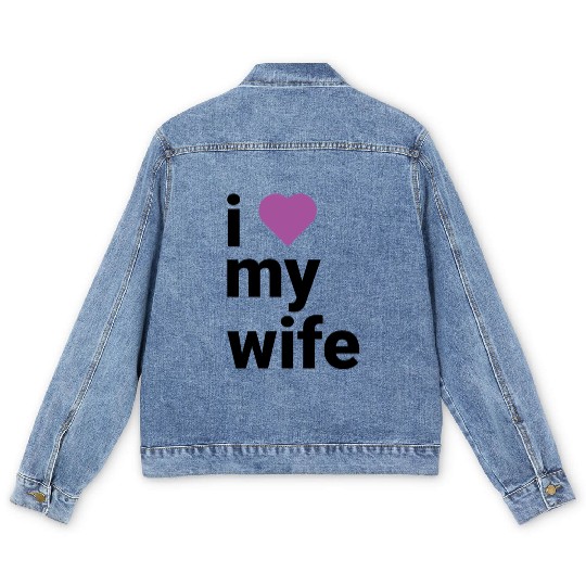 Heartfelt Tribute to My Beloved Wife purple Men's Denim Jackets