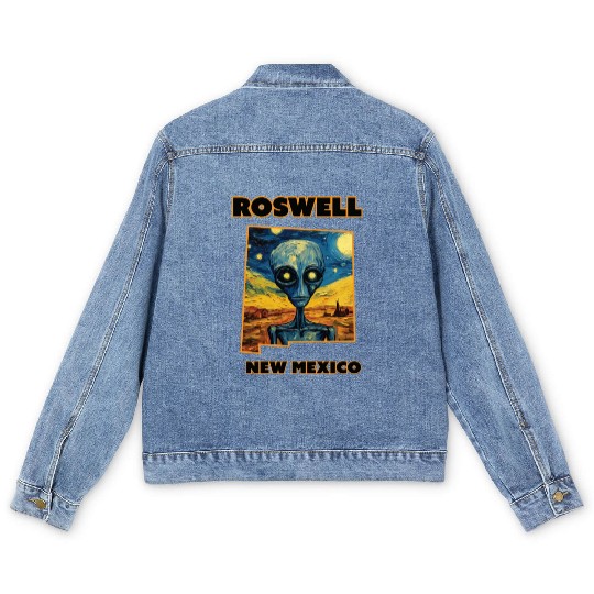 Roswell New Mexico - Alien Men's Denim Jackets