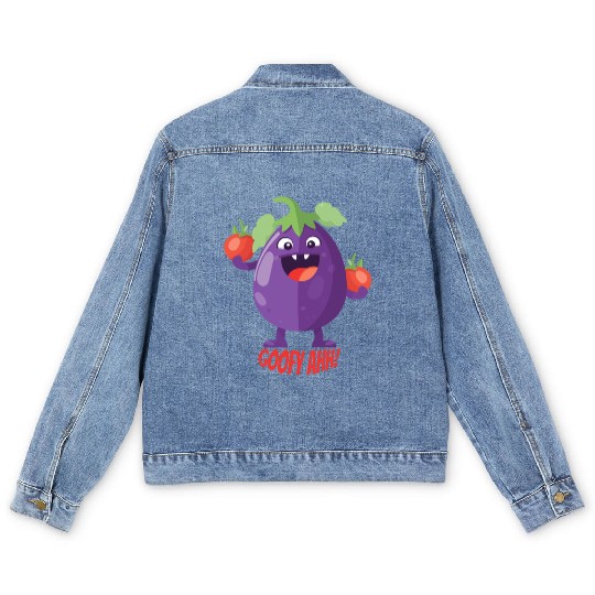 Eggplant Tomato Party Goofy Ahh Men's Denim Jackets