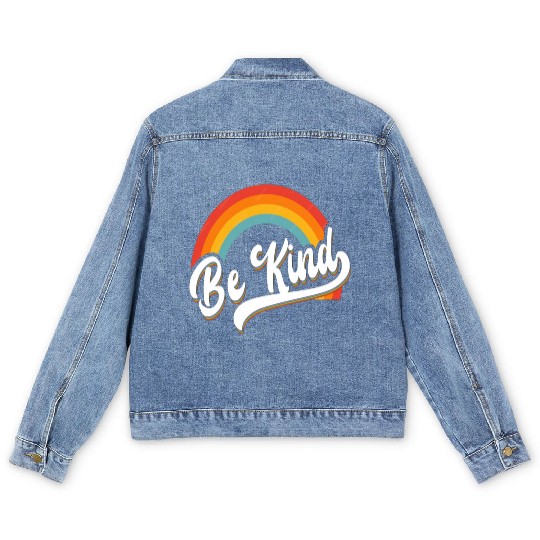 Be Kind Rainbow Anti Bullying Wear Orange Unity Men's Denim Jackets