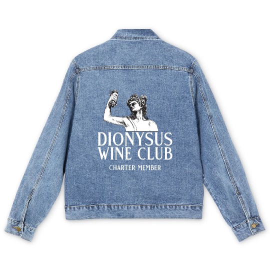 Dionysus Wine Club Charter Member Greek Mythology Men's Denim Jackets