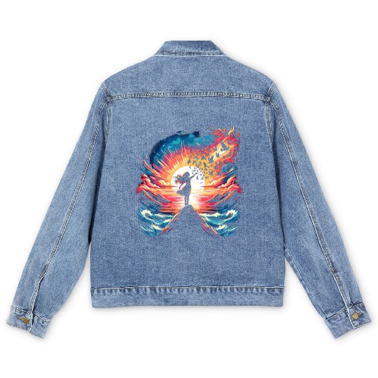 Ethereal Dance of Nature Men's Denim Jackets