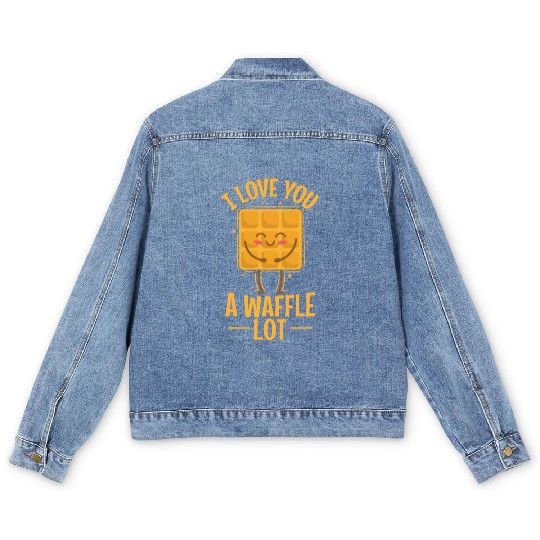 I Love You a Waffle Lot Pastry Pastry Snack Men's Denim Jackets
