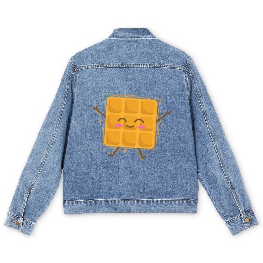 funny Waffle Pastry Baker Dough Men's Denim Jackets