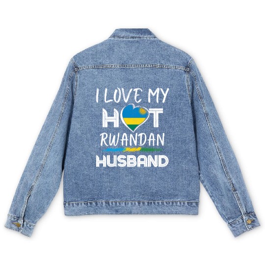 Rwandnan Husband Proud Wife Men's Denim Jackets