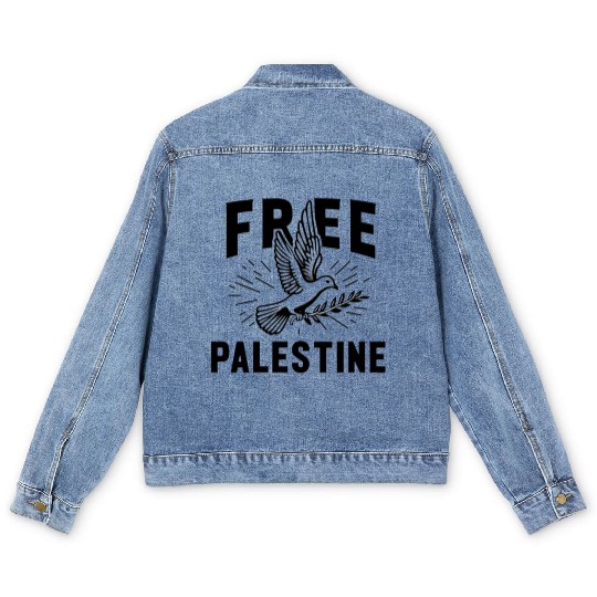 FREE PALESTINE, FREE GAZA PALESTINE. Men's Denim Jackets