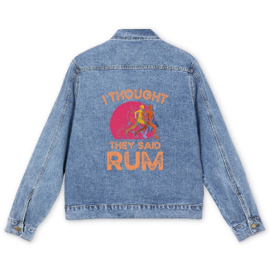 I Thought They Said Rum Athletic Athlete Men's Denim Jackets