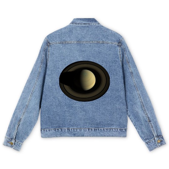 Saturn The Jewel of the Solar System Men's Denim Jackets
