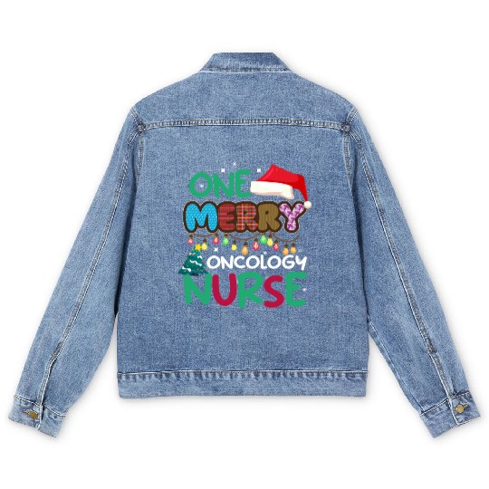 One merry Oncology Nurse Christmas Men's Denim Jackets