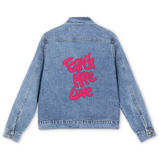 Hopeful Hearts Embrace Men's Denim Jackets