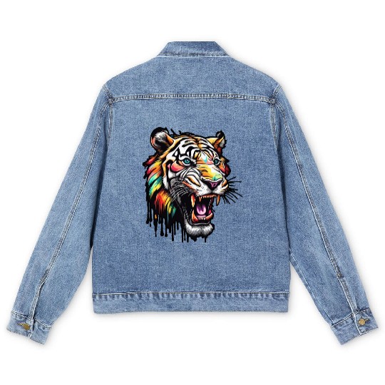 Tiger / Animal / Safari / Wild / Animal Print Men's Denim Jackets