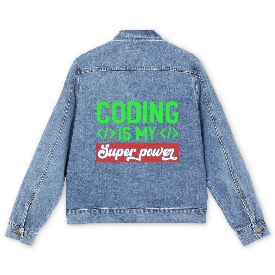 Funny Computer Programmer Computer Science Coding Men's Denim Jackets