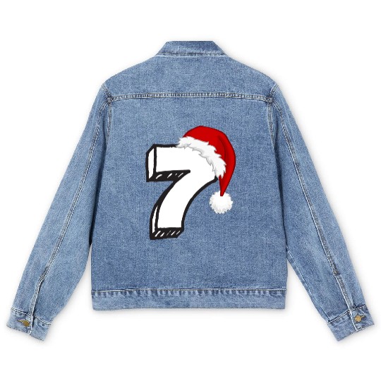 Lucky Number 7 - Christmas Numbering Seven Men's Denim Jackets