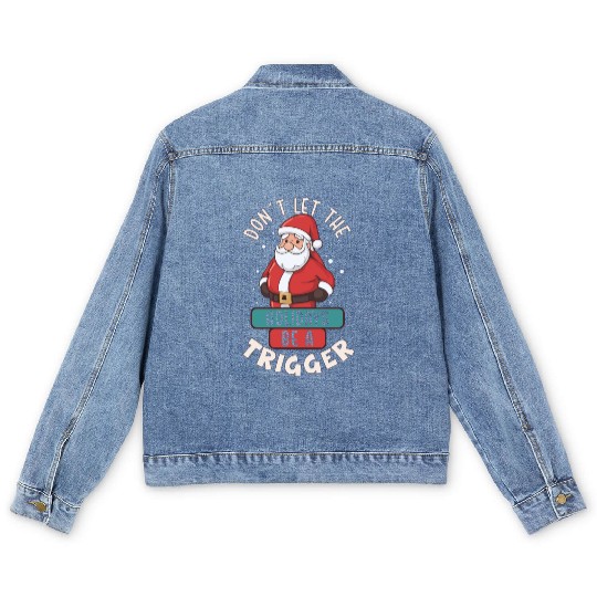 Mental Health Christmas Anti Christmas Holiday Men's Denim Jackets