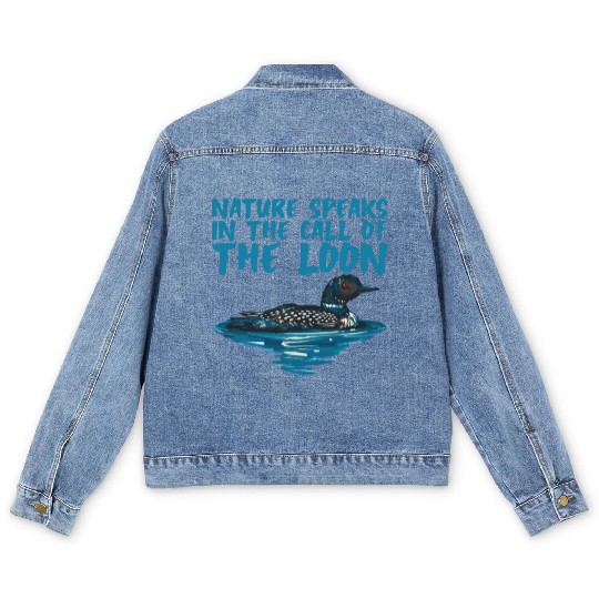 Nature Speaks In The Call Of The Loon 2 Men's Denim Jackets