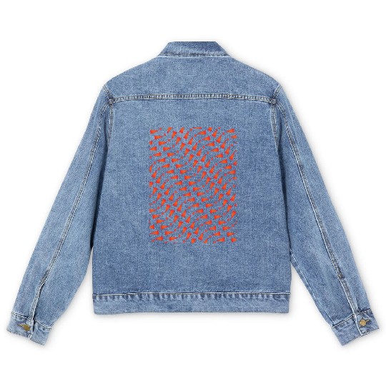 Orange Pattern Men's Denim Jackets