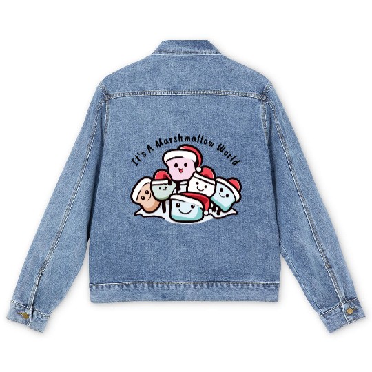 It's A Marshmallow World - Marshmallow Friends Men's Denim Jackets