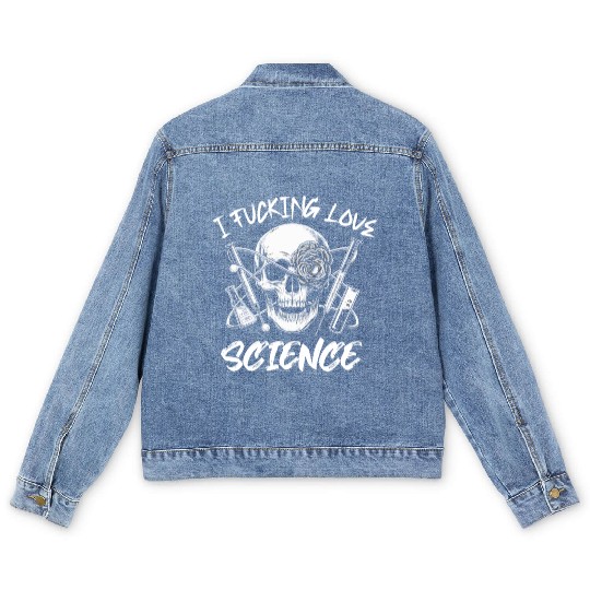 I Fucking Love Science Chemistry Men's Denim Jackets