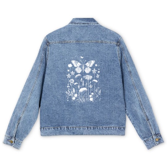 Fairycore cottagecore aesthetic grunge flowers Men's Denim Jackets