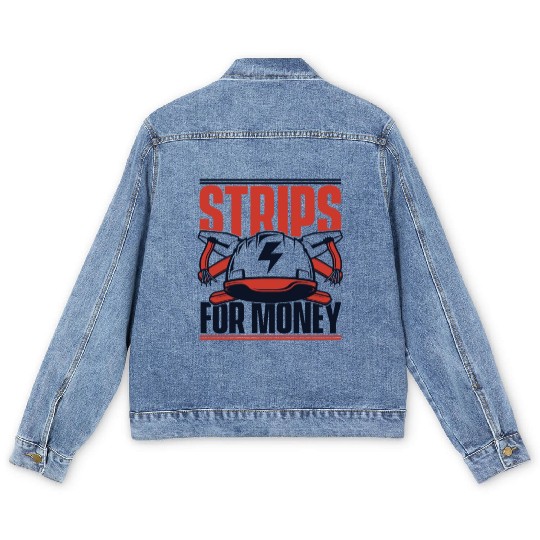 Strips For Money Wiremen Powerline Technician Men's Denim Jackets