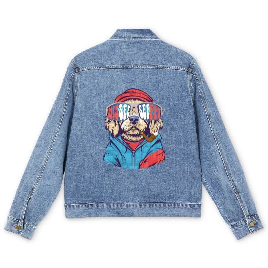 MISEESEEPPI, dog, USA, Mississippi Men's Denim Jackets