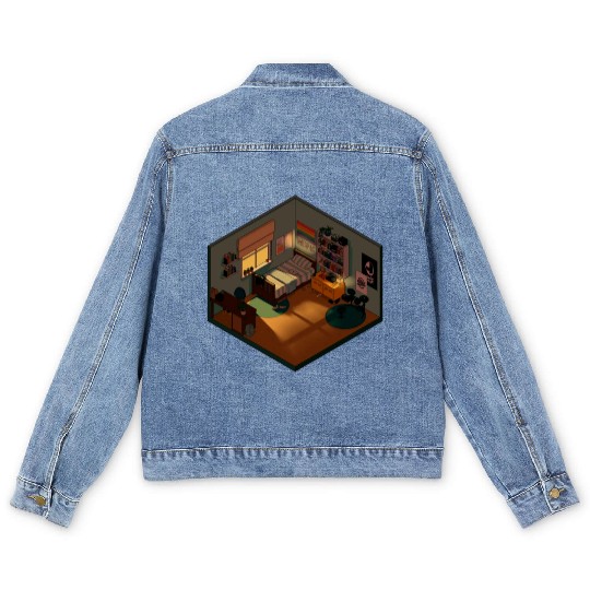 Heartstopper isometric bedroom Men's Denim Jackets