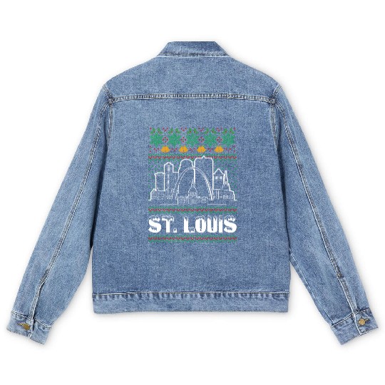 St. Louis Missouri Ugly Christmas Men's Denim Jackets