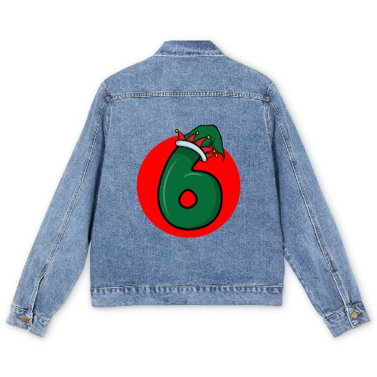 6 Birthday Presents - Merry Christmas Number Six Men's Denim Jackets