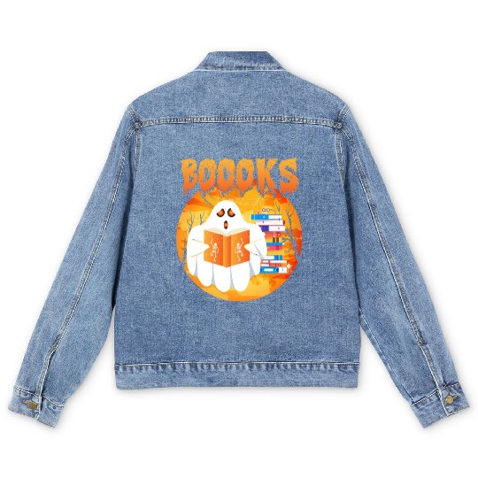 Ghost Is Halloween Teacher Men's Denim Jackets