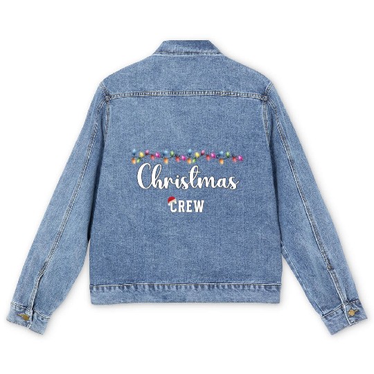Christmas Crew Neon Xmas Lights Men's Denim Jackets