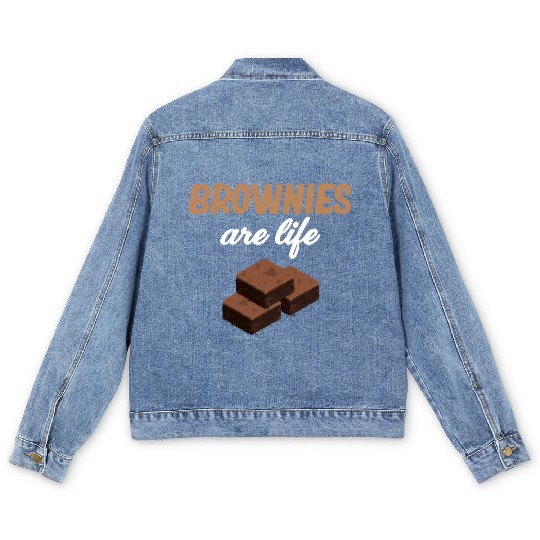 Brownies Are Life Fudge Cookie Lover Marshmallow Men's Denim Jackets