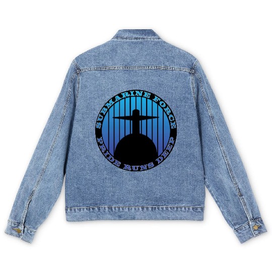Submarine Force Pride Runs Deep Ocean Blue Men's Denim Jackets