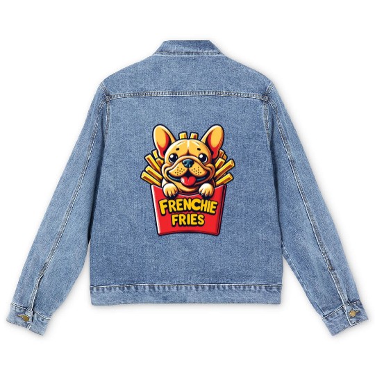 Frenchie Fries - Cute French Bulldog Fries Men's Denim Jackets