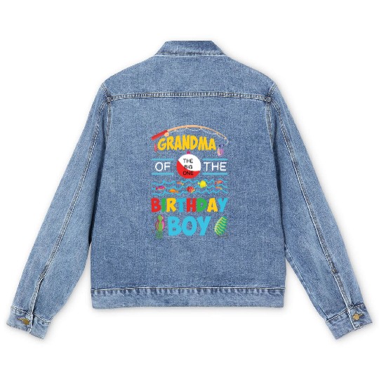 O Fish Ally One Birthday Outfit Grandma Men's Denim Jackets