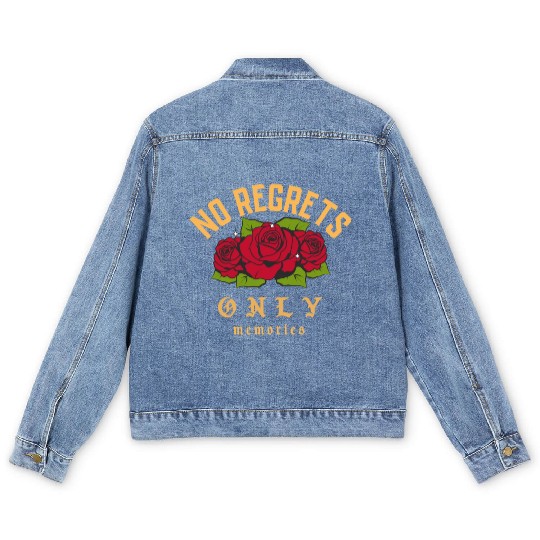 No Regrets only memories Men's Denim Jackets