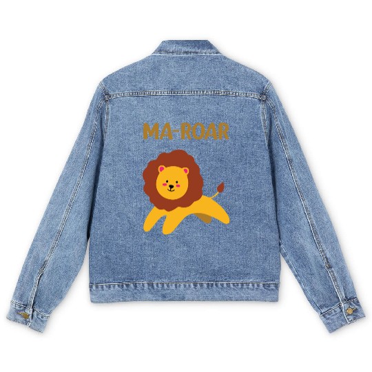 Jewish Passover Seder Plate Maror Ma Roar Lion Of Men's Denim Jackets