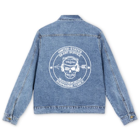Us Submarine Force Death From Below Silent Service Men's Denim Jackets