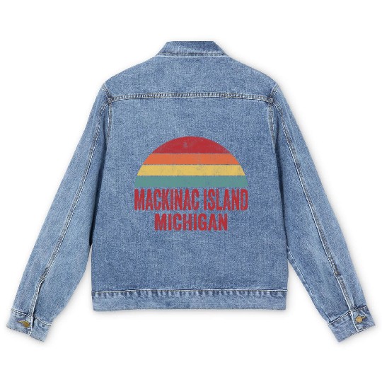 Vintage Mackinac Island Michigan Men's Denim Jackets