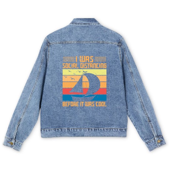 Fun Sailing Men's Denim Jackets Unisex Sailing Men's Denim Jackets Funny