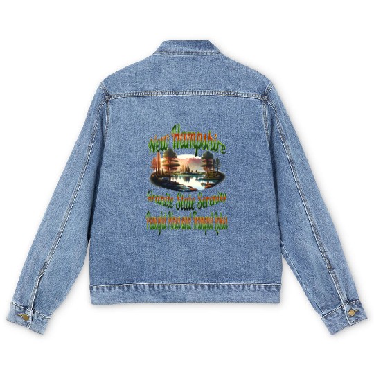 New Hampshire Granite State Serenity Men's Denim Jackets