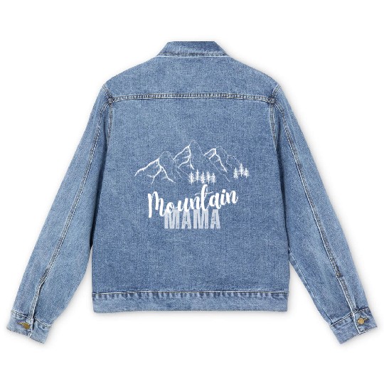 Mountain Mama, 3 Mountain peaks Men's Denim Jackets
