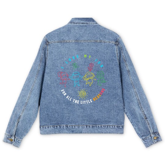 Teacher Men's Denim Jackets, I Love My Job For All The Little