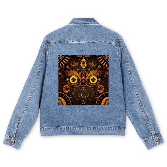 New Age 1920s Abstract Steampunk Design Men's Denim Jackets