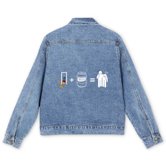 Lawn Game - Golf Croquet Player Men's Denim Jackets