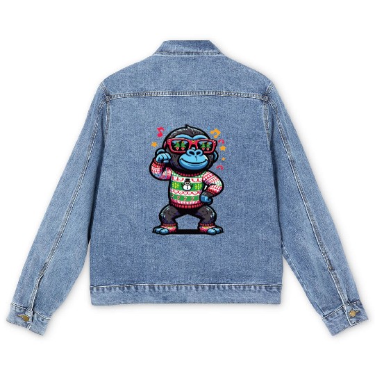 Gorilla With Sunglasses Men's Denim Jackets