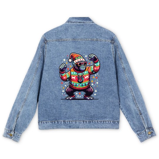Gorilla With Sunglasses Men's Denim Jackets