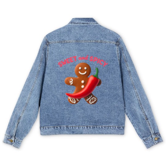 Sweet & Spiced Delights Gingerbread Magic Men's Denim Jackets