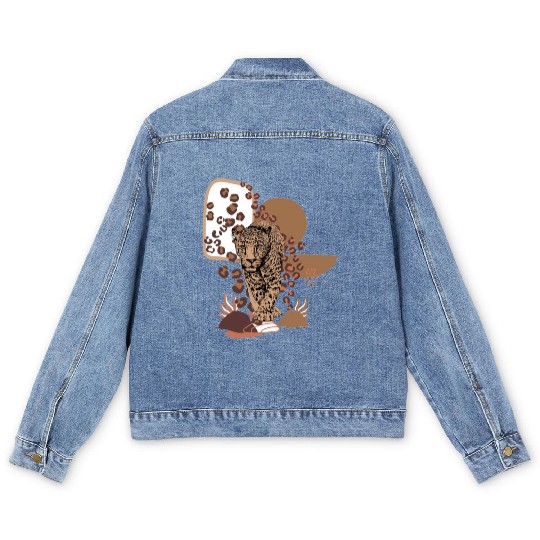 Funny Leopard Cheetah Animal Men's Denim Jackets