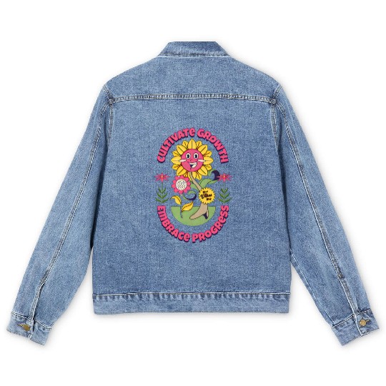 cultivate growth, embrace progress Men's Denim Jackets
