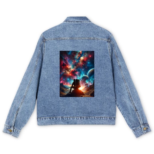 A Lonely Journey In The Embrace Of Infinity. Men's Denim Jackets